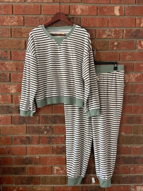 Madewell Pants - Madewell MWL Navy White Stripe Cozy Matching Lounge Sweatpants Set
